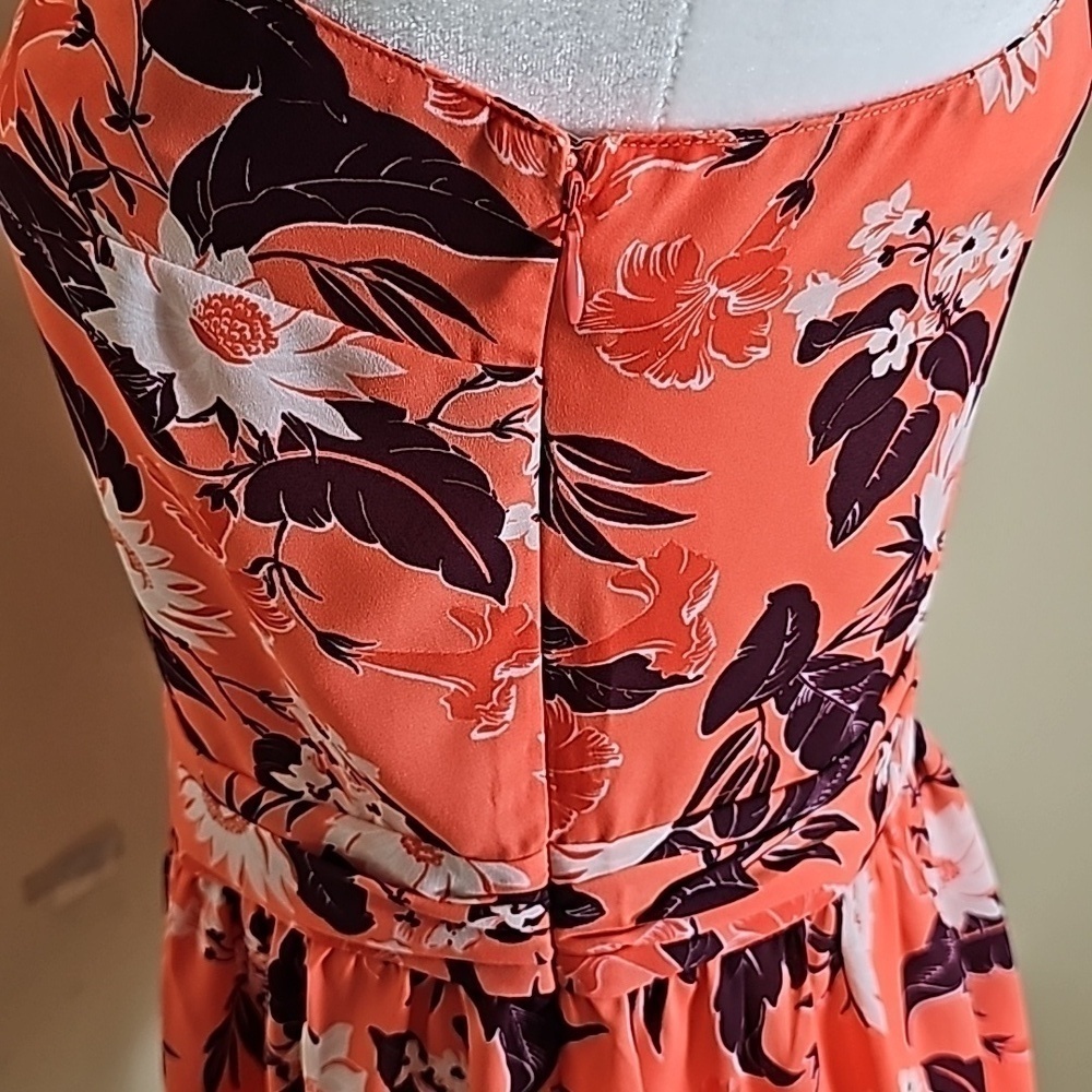 AnnTaylor One Shoulder Pink Floral Long Sleeve Blouse Size 2 - Picture 6 of 9